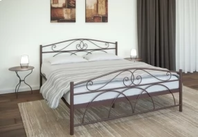 Кровать Морена Металл, 160х190 мм, Коричневый муар, Коричневый муар, 1630